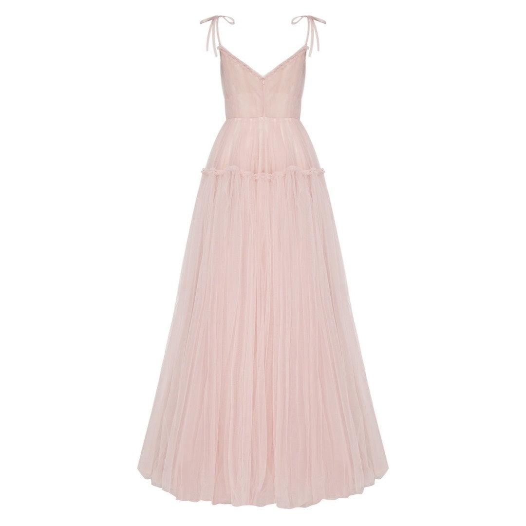 Elegant Tie-Straps Evening Maxi Dress