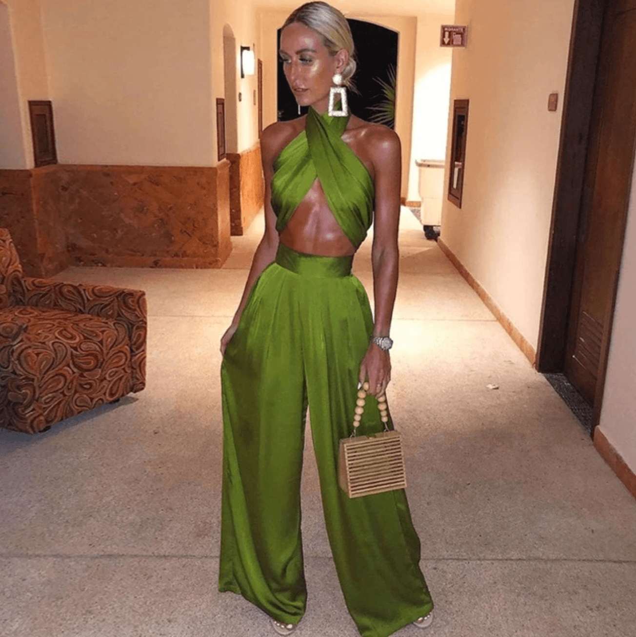 Claudette Satin Two Piece Set