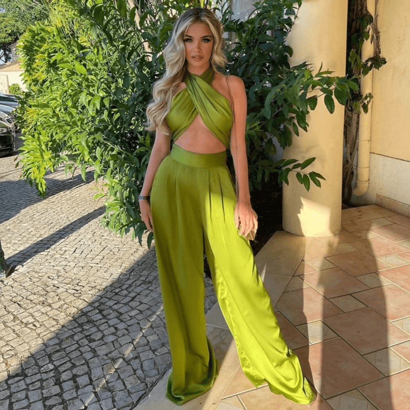 Claudette Satin Two Piece Set