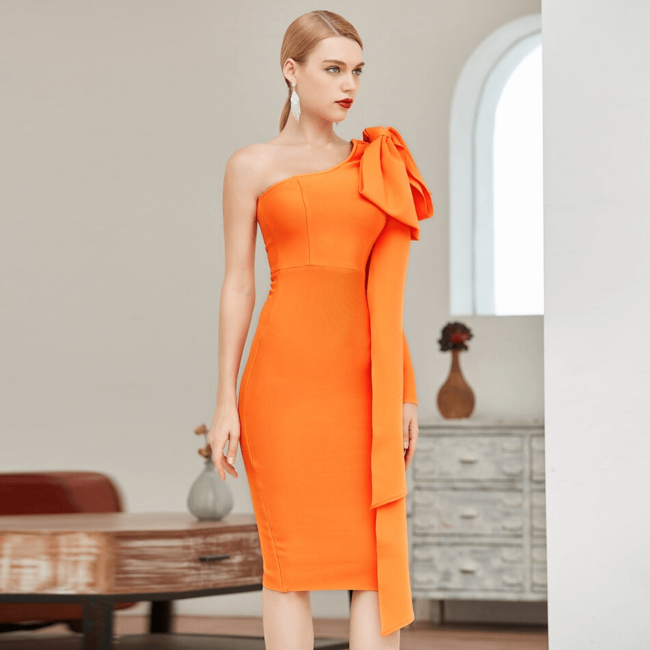 Gigi Wade One Shoulder Midi Dress