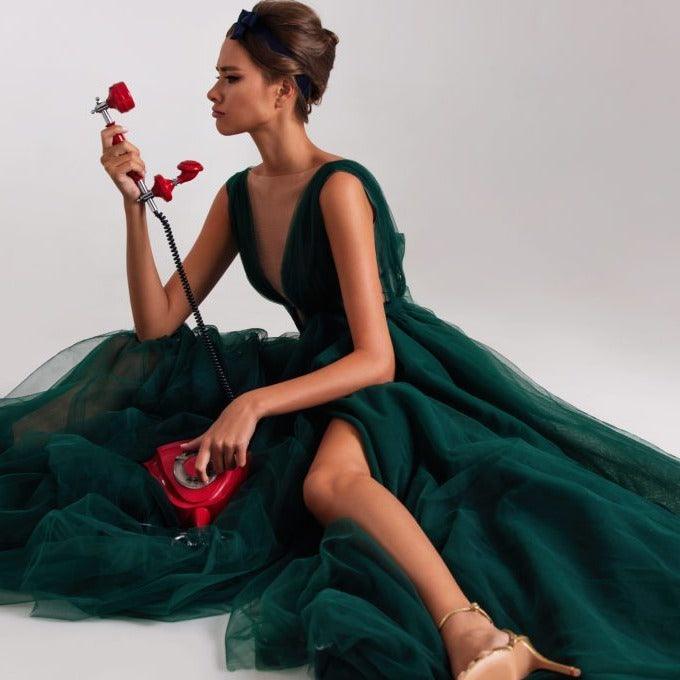 Emerald Green Evening Gown