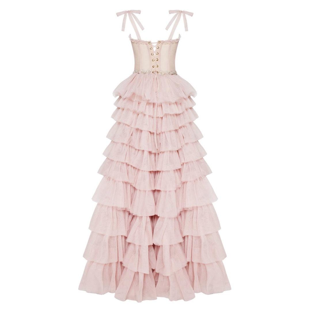 Tulle Frill-Layered Gown