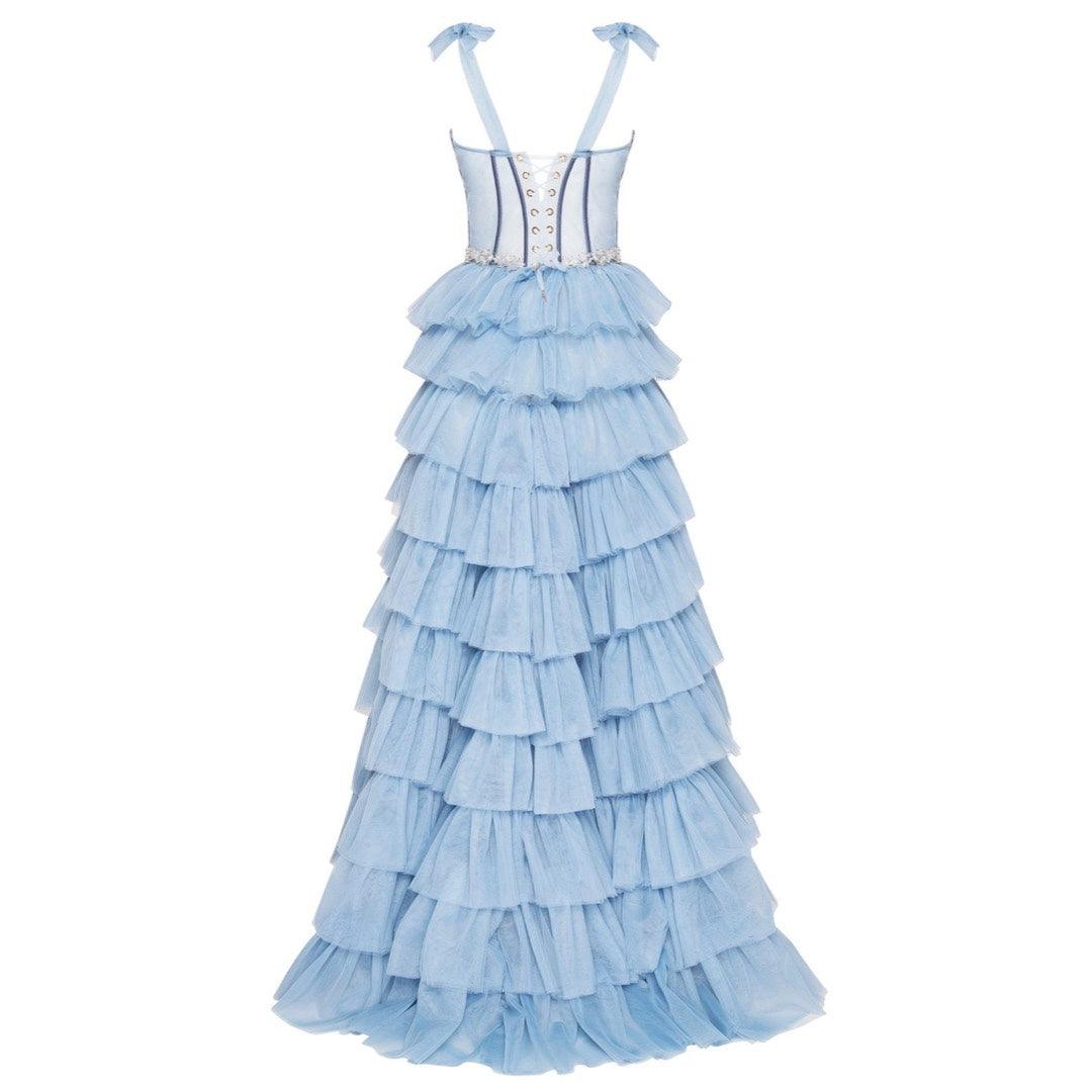 Tulle Frill-Layered Gown
