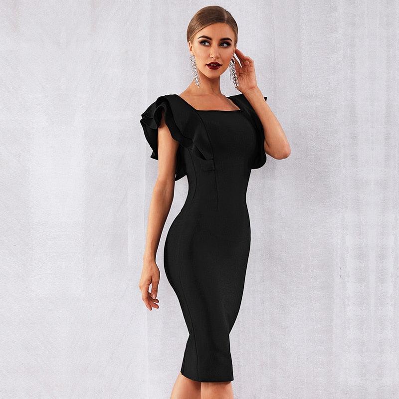 Orlando Butterfly-Sleeve Bodycon Dress