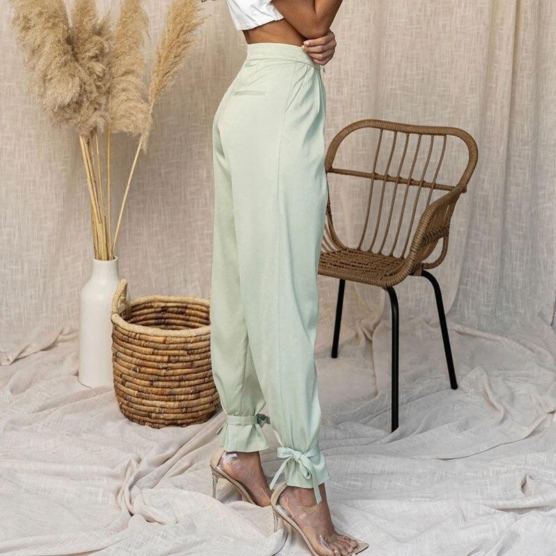 Edwina High Waisted Satin Pants