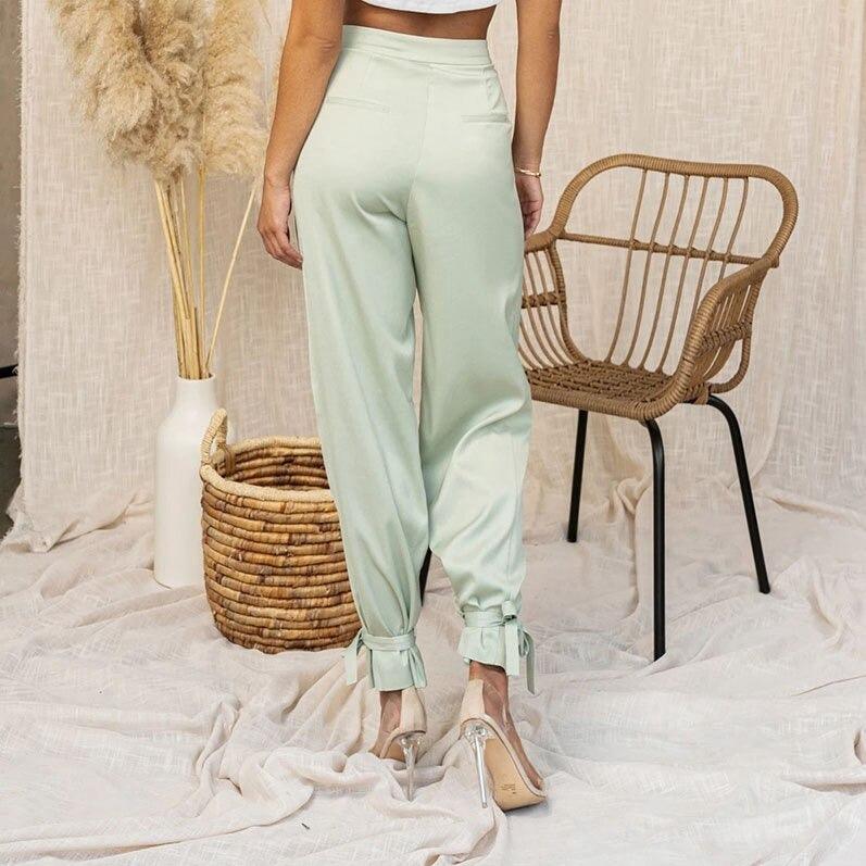 Edwina High Waisted Satin Pants