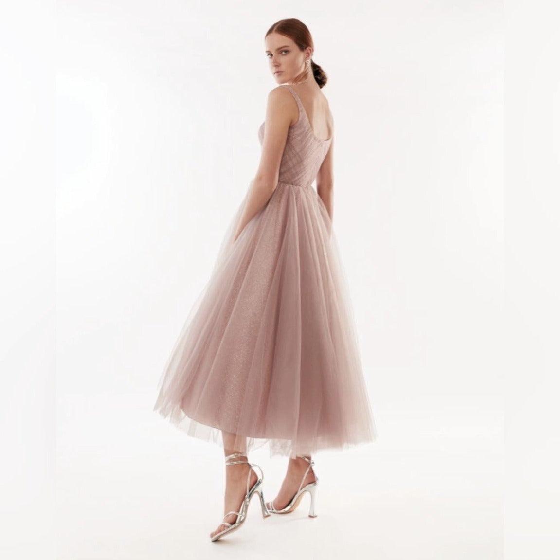 Golden Rose Sequin Cocktail Dress