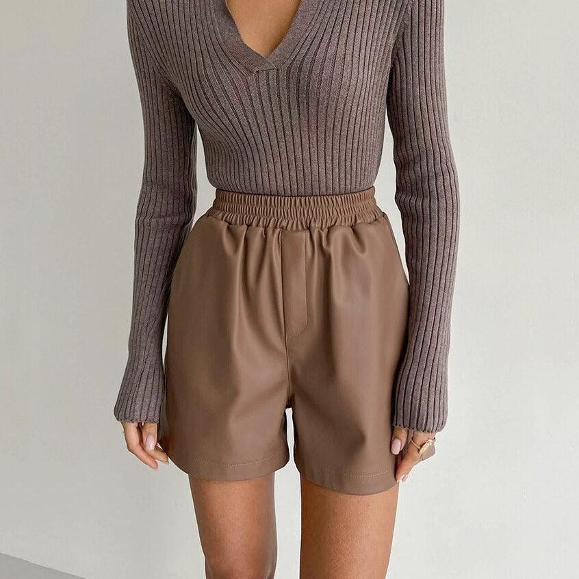 Kim Faux Leather Shorts