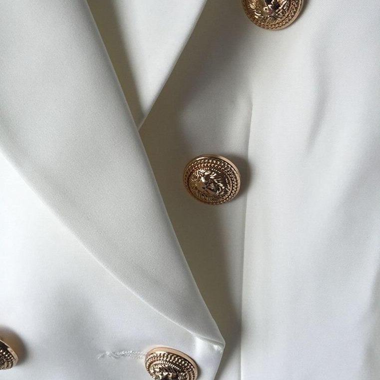 Penelope Double-Breasted Blazer in White