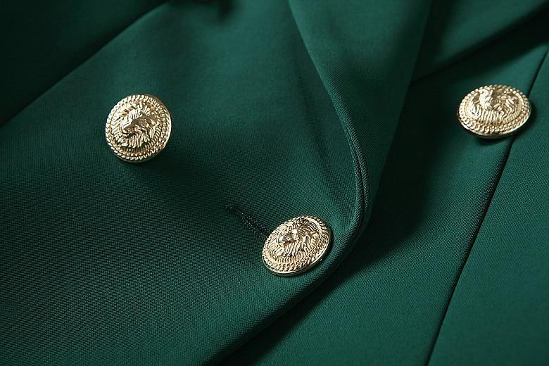 Penelope Double-Breasted Blazer in Green