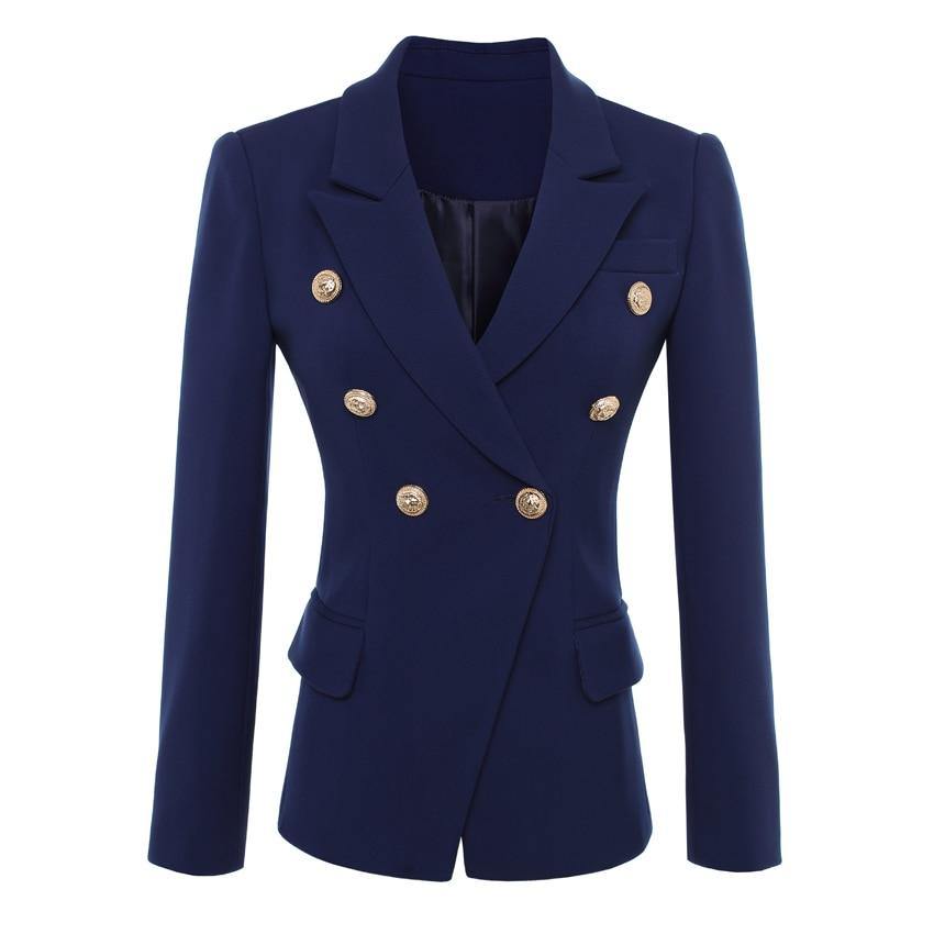 Penelope Double-Breasted Blazer in Blue