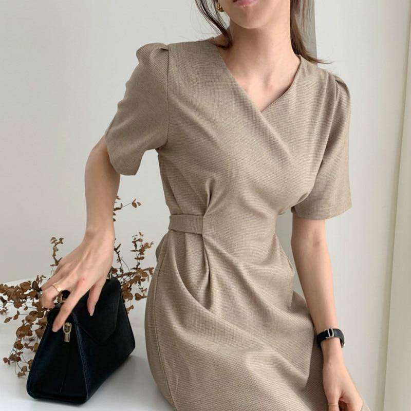 Vintage Plaid Bodycon Dress