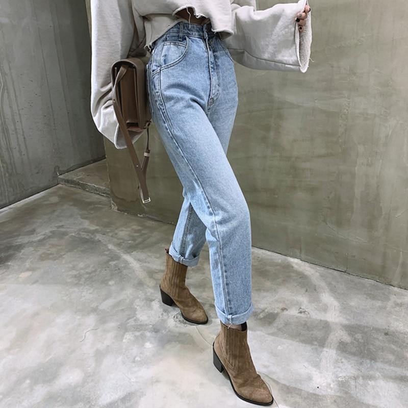Vintage High Waisted Straight Jeans