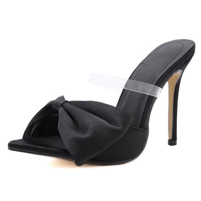 Butterfly-Knot Pointed Toe Sandals