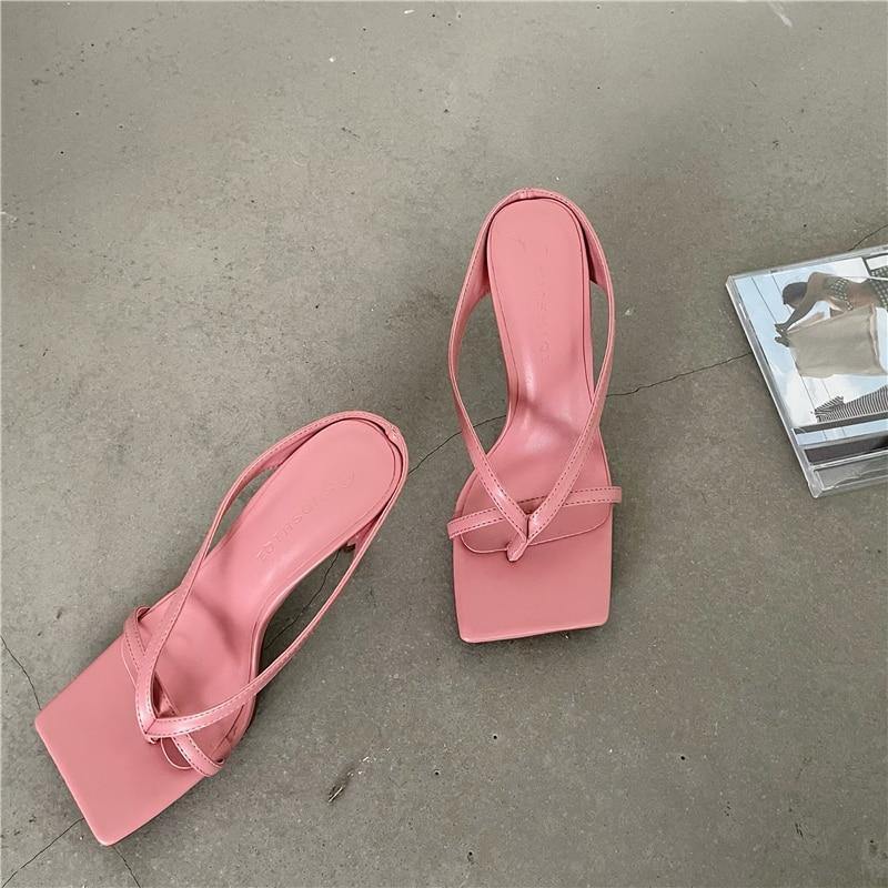 Square Toe High Heel Sandals