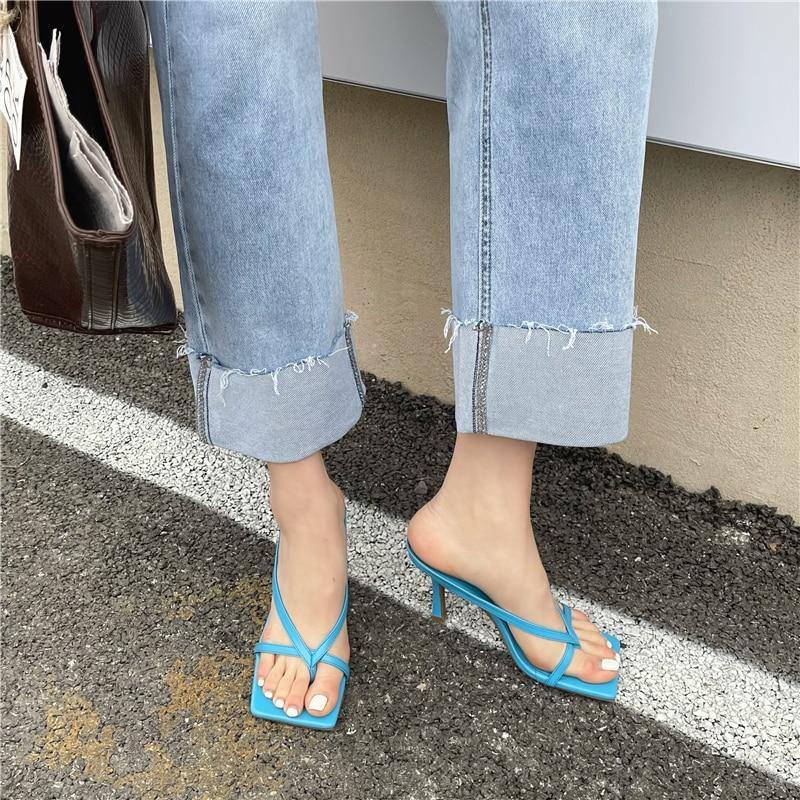 Square Toe High Heel Sandals