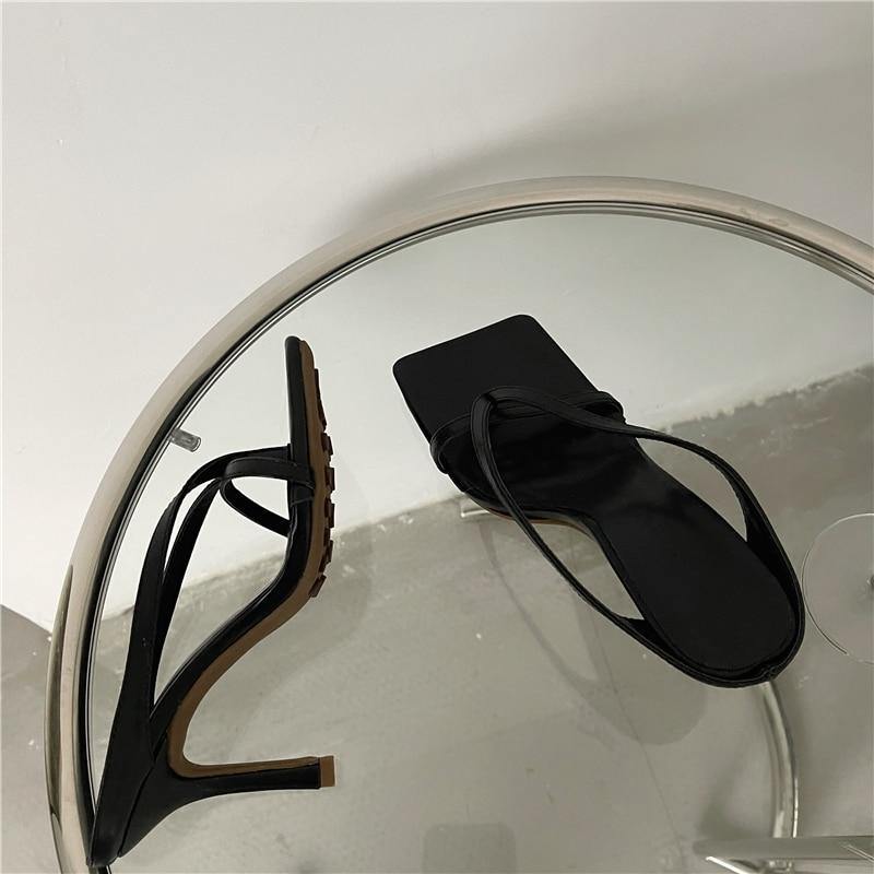 Square Toe High Heel Sandals