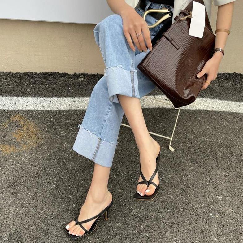 Square Toe High Heel Sandals