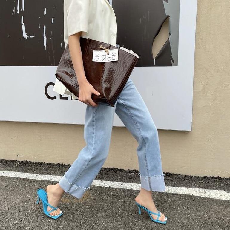 Square Toe High Heel Sandals