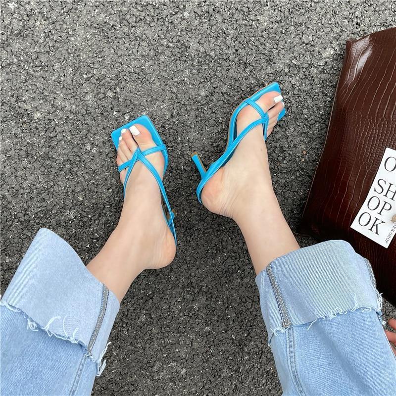 Square Toe High Heel Sandals