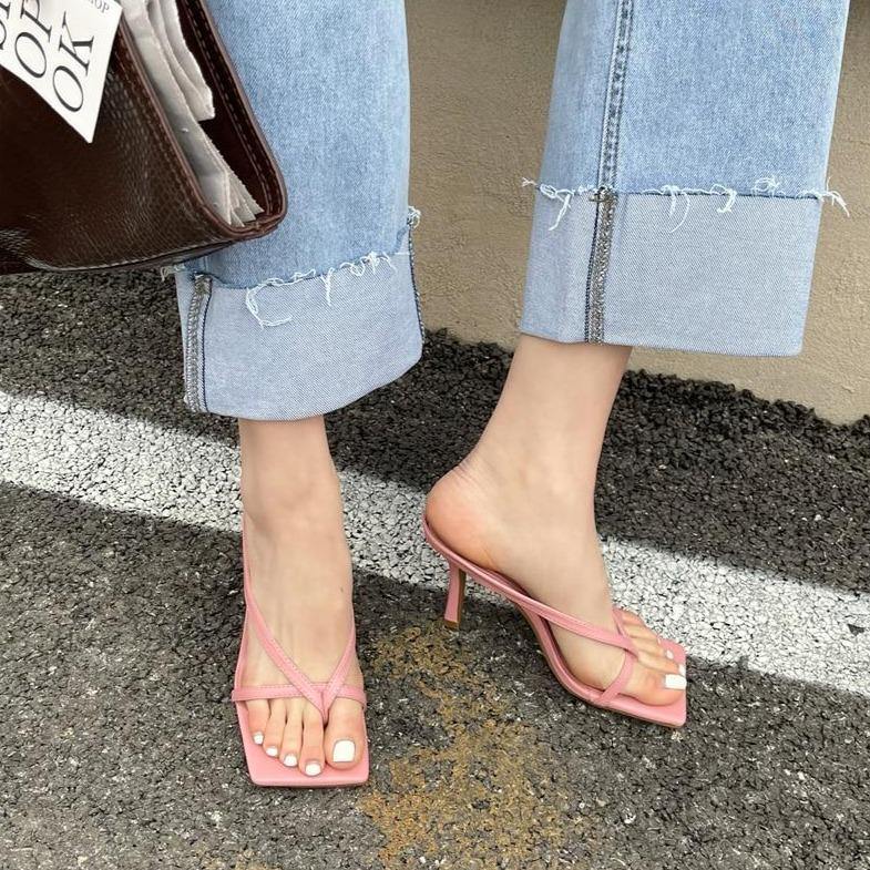 Square Toe High Heel Sandals