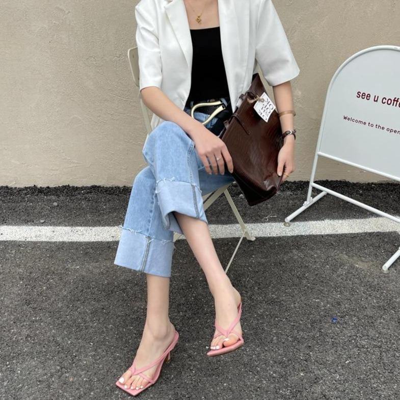 Square Toe High Heel Sandals