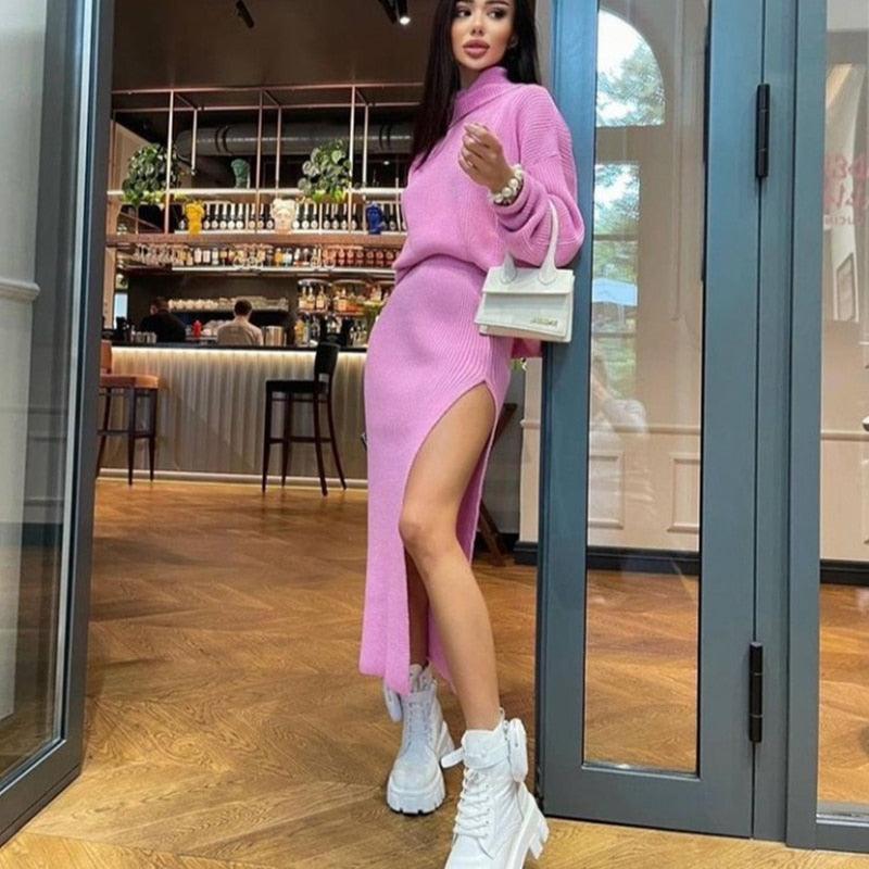 Audrina Knitted Two Piece Dress