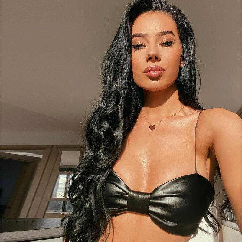Hannah Faux Leather Crop Top
