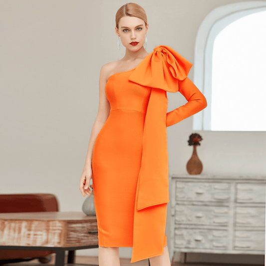 Gigi Wade One Shoulder Midi Dress