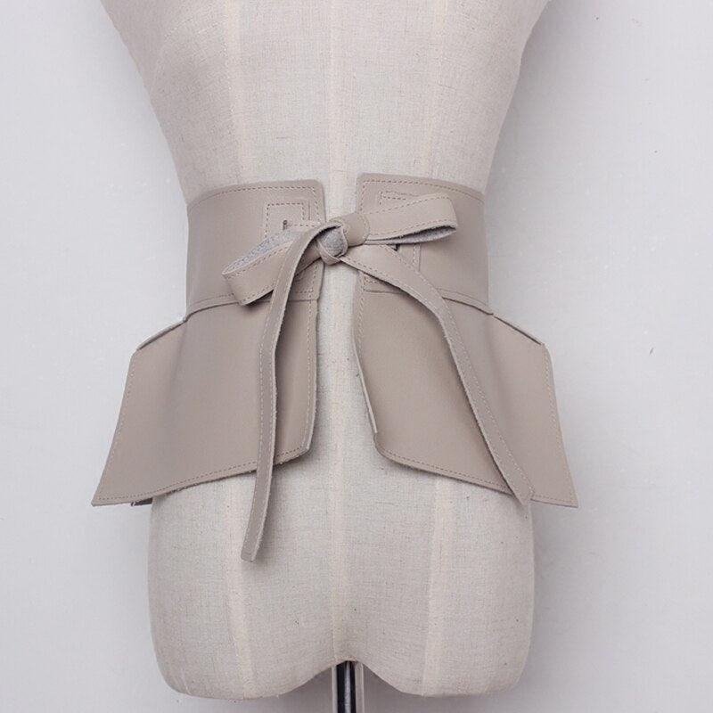 Faux Leather Bow Belt