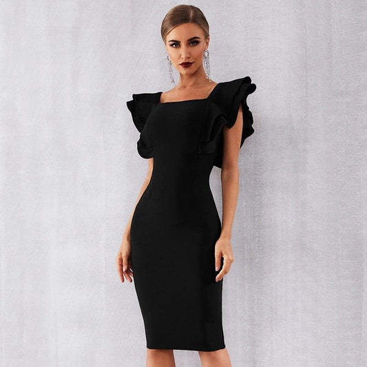 Orlando Butterfly-Sleeve Bodycon Dress