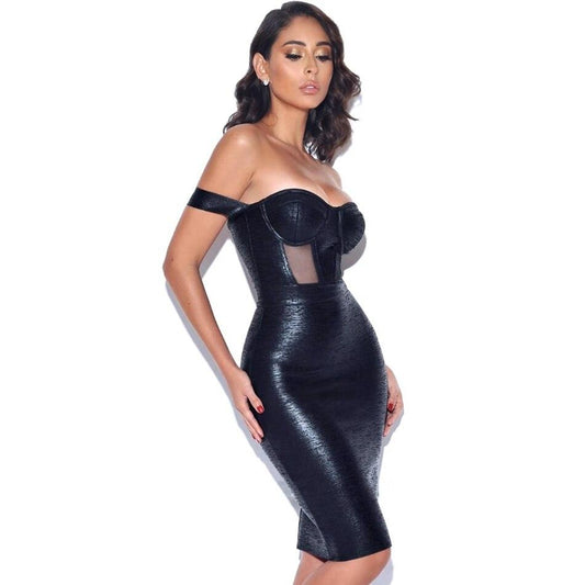 Negra Mesh & Bandage Dress