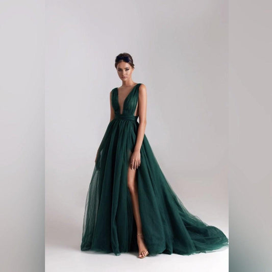 Emerald Green Evening Gown