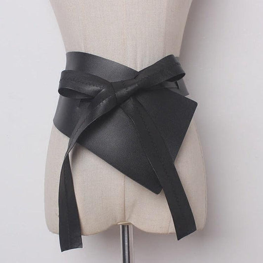 Irregular Faux Leather Bowknot Belt