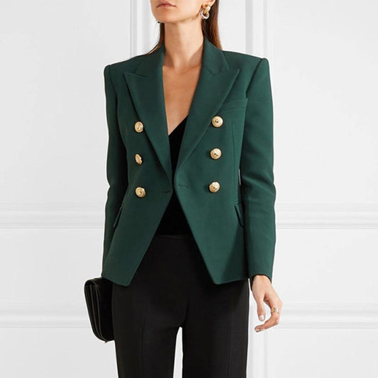 Penelope Double-Breasted Blazer in Green