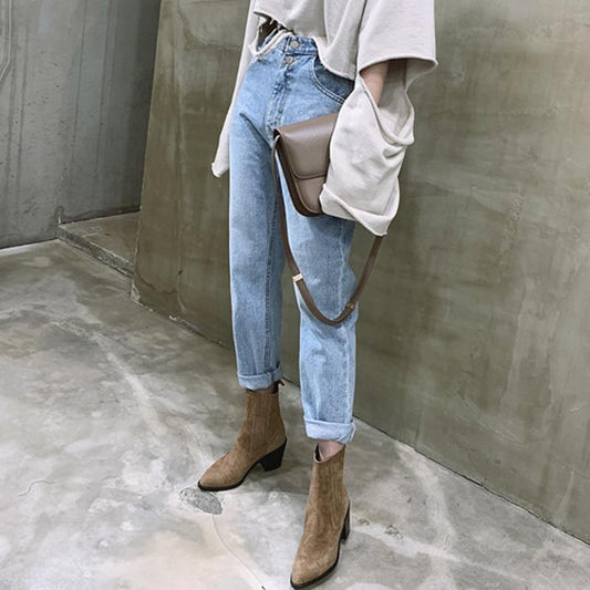 Vintage High Waisted Straight Jeans